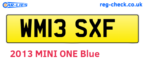 WM13SXF are the vehicle registration plates.