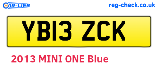 YB13ZCK are the vehicle registration plates.