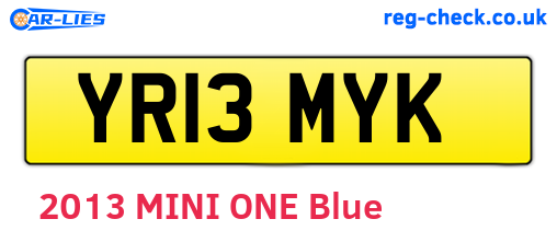 YR13MYK are the vehicle registration plates.