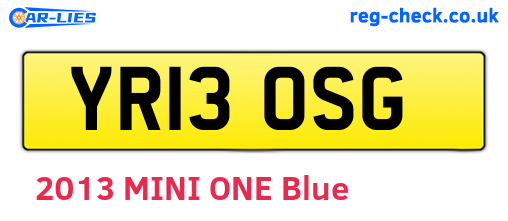 YR13OSG are the vehicle registration plates.