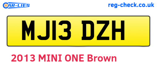 MJ13DZH are the vehicle registration plates.