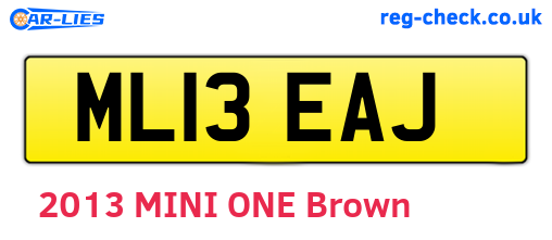 ML13EAJ are the vehicle registration plates.