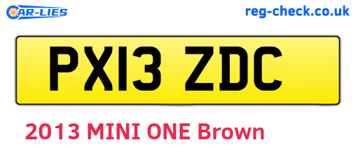 PX13ZDC are the vehicle registration plates.