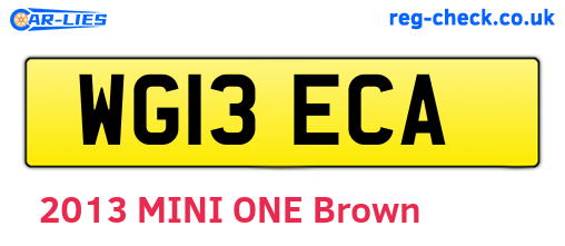 WG13ECA are the vehicle registration plates.