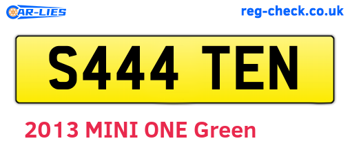 S444TEN are the vehicle registration plates.