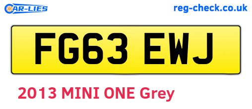 FG63EWJ are the vehicle registration plates.