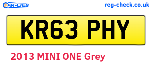 KR63PHY are the vehicle registration plates.