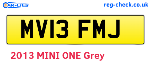 MV13FMJ are the vehicle registration plates.