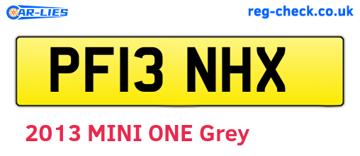 PF13NHX are the vehicle registration plates.