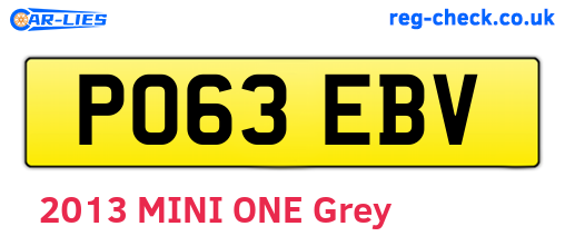PO63EBV are the vehicle registration plates.