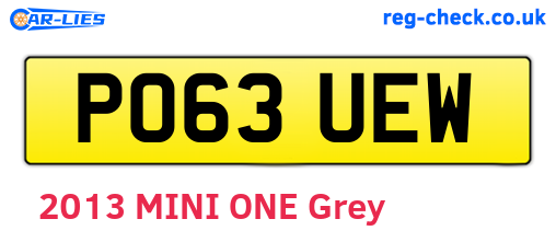 PO63UEW are the vehicle registration plates.