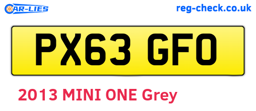 PX63GFO are the vehicle registration plates.