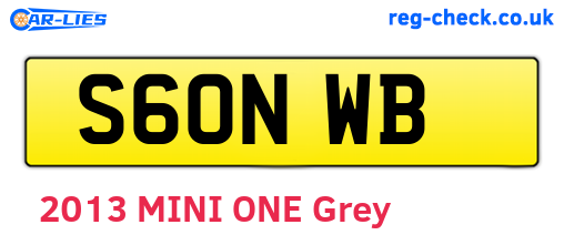 S60NWB are the vehicle registration plates.