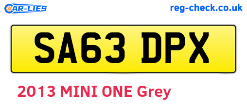 SA63DPX are the vehicle registration plates.