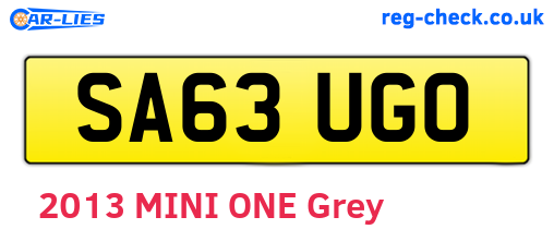 SA63UGO are the vehicle registration plates.