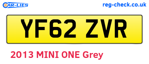YF62ZVR are the vehicle registration plates.