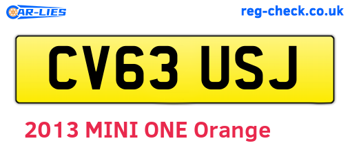 CV63USJ are the vehicle registration plates.