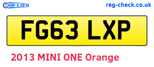 FG63LXP are the vehicle registration plates.