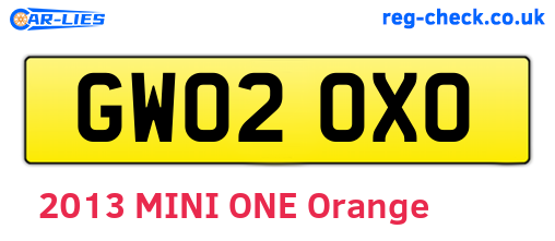 GW02OXO are the vehicle registration plates.