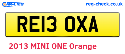 RE13OXA are the vehicle registration plates.
