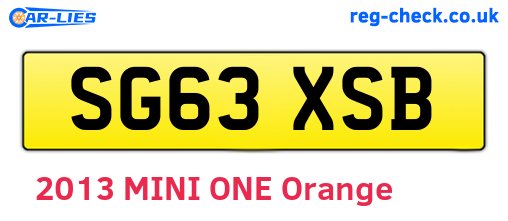 SG63XSB are the vehicle registration plates.