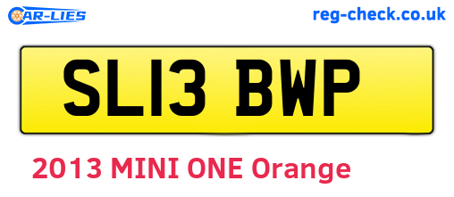 SL13BWP are the vehicle registration plates.