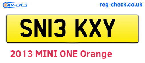 SN13KXY are the vehicle registration plates.