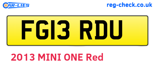 FG13RDU are the vehicle registration plates.