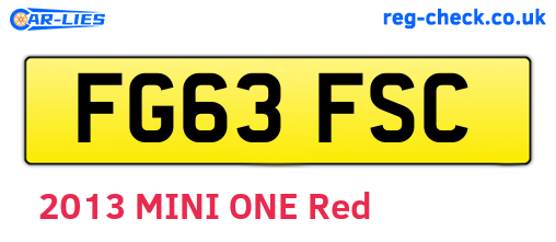 FG63FSC are the vehicle registration plates.