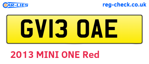 GV13OAE are the vehicle registration plates.