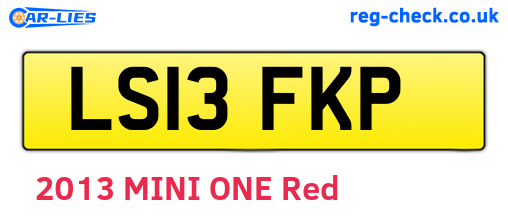 LS13FKP are the vehicle registration plates.