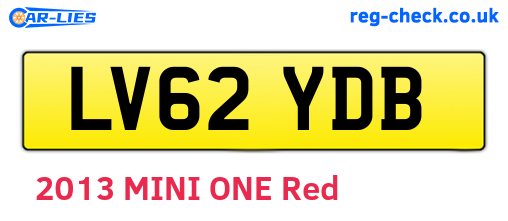 LV62YDB are the vehicle registration plates.