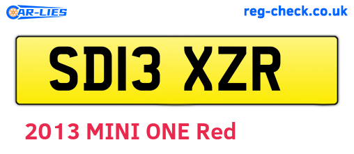 SD13XZR are the vehicle registration plates.