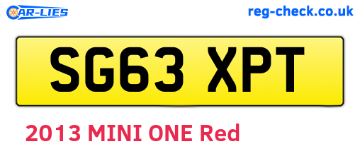 SG63XPT are the vehicle registration plates.