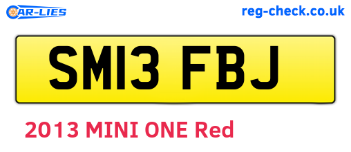 SM13FBJ are the vehicle registration plates.