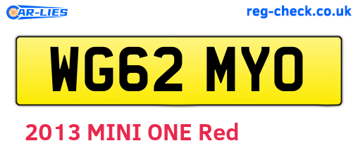 WG62MYO are the vehicle registration plates.