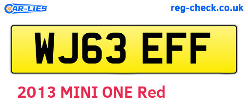WJ63EFF are the vehicle registration plates.
