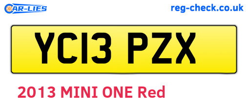 YC13PZX are the vehicle registration plates.