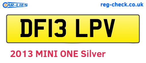 DF13LPV are the vehicle registration plates.