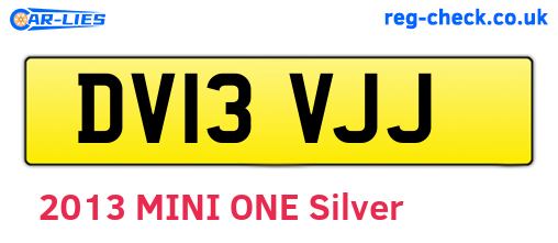 DV13VJJ are the vehicle registration plates.