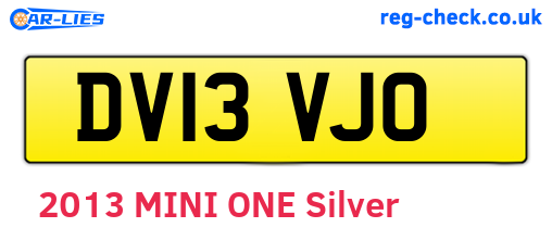 DV13VJO are the vehicle registration plates.