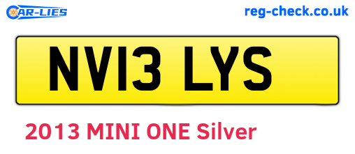 NV13LYS are the vehicle registration plates.