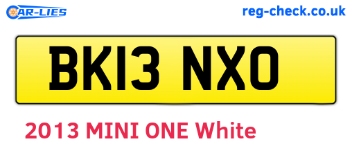 BK13NXO are the vehicle registration plates.