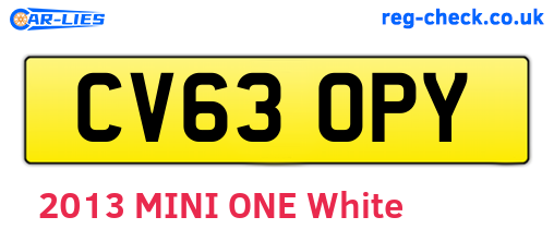 CV63OPY are the vehicle registration plates.
