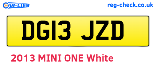 DG13JZD are the vehicle registration plates.