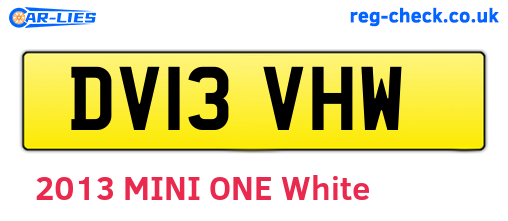 DV13VHW are the vehicle registration plates.