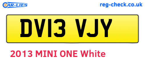 DV13VJY are the vehicle registration plates.