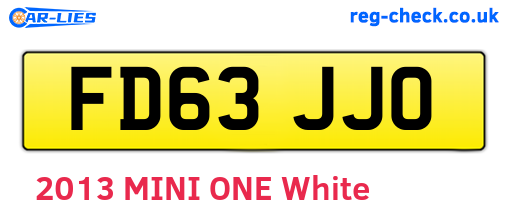 FD63JJO are the vehicle registration plates.