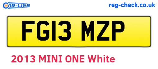 FG13MZP are the vehicle registration plates.