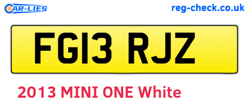 FG13RJZ are the vehicle registration plates.